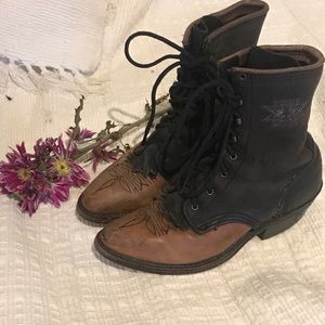 Vintage Lace up Leather Boots